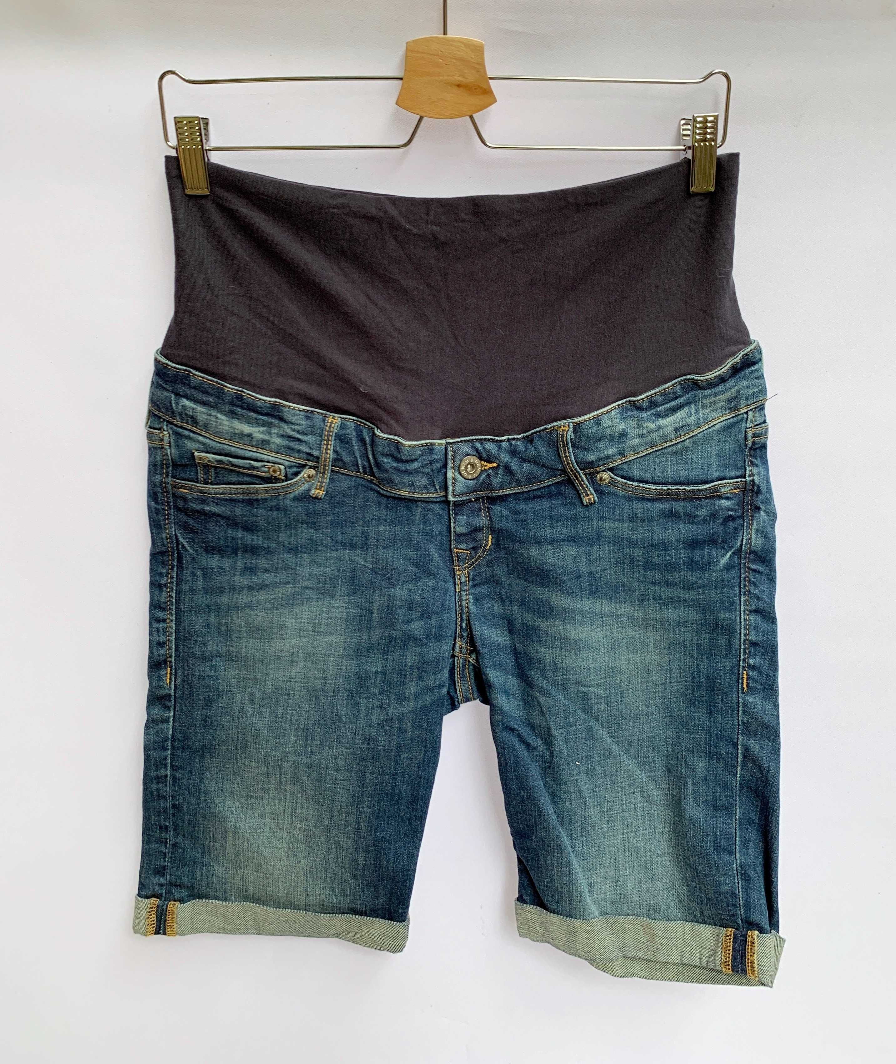 Spodenki Ciążowe H&M Mama Dzinsowe L 40 Shorts Jeans Boob Mum Mom