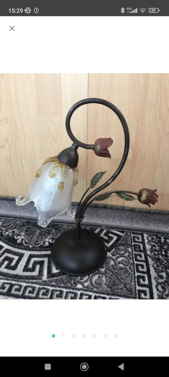 Настольная лампа murano италия флористика