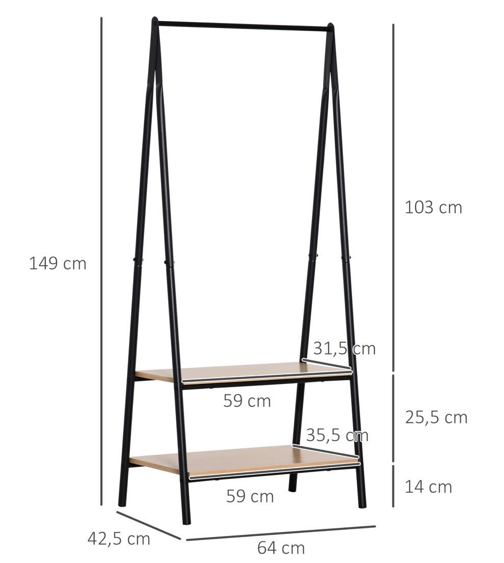 Suporte para Cabides com 2 prateleiras