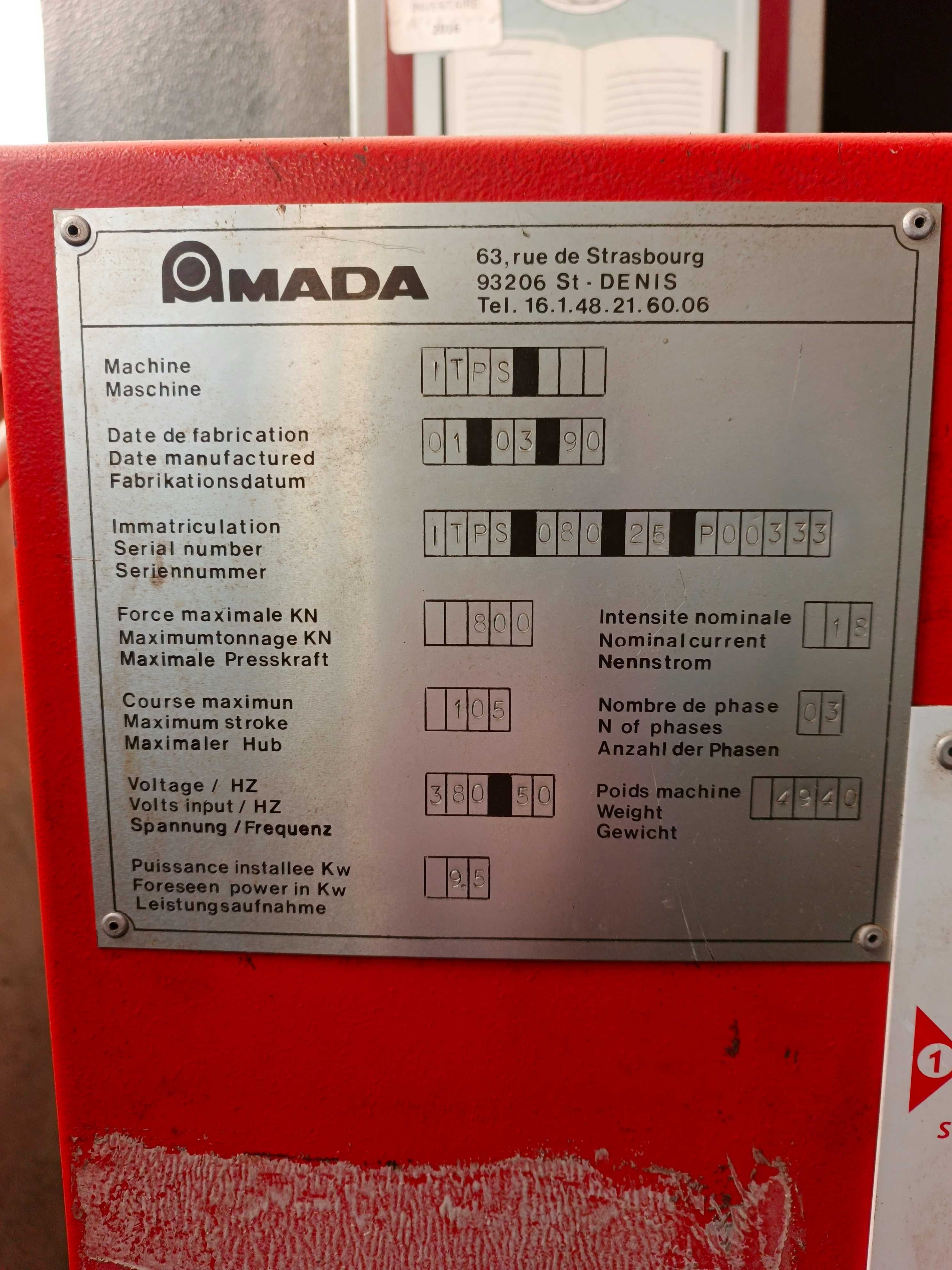 Prasa krawędziowa AMADA ITPS 80 / 25 4-osie CNC