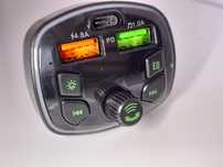 Автозарядка 18wPD+4.2ADual USB Bluetooth 5,0 Fm-трансмиттер +PD+Type C