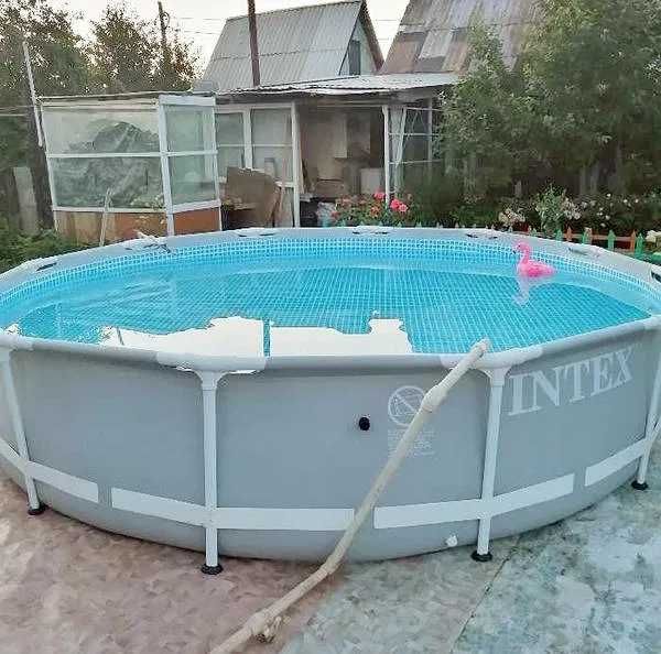 Каркасний басейн Intex Каркасный бассейн 366×99 + Фильтр насос Серый