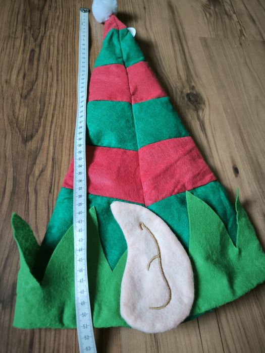 Czapka Elfa z uszami pomocnik Św Mikołaja zielona czerwona Christmas