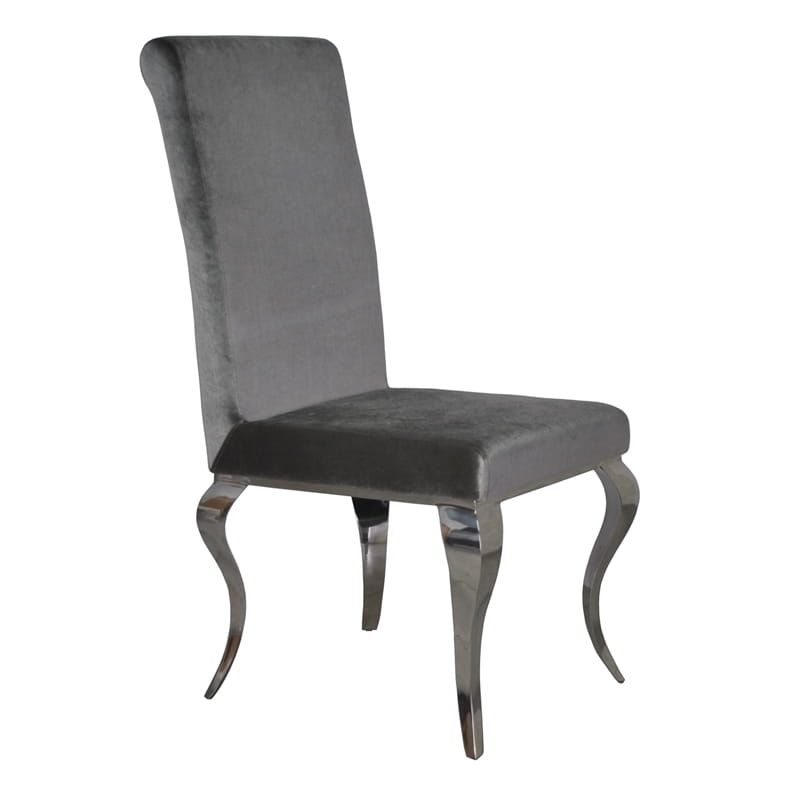 Krzesło glamour Premier Grey szare krzesło tapicerowane