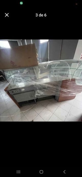 Balcão e vitrine refrigerada
