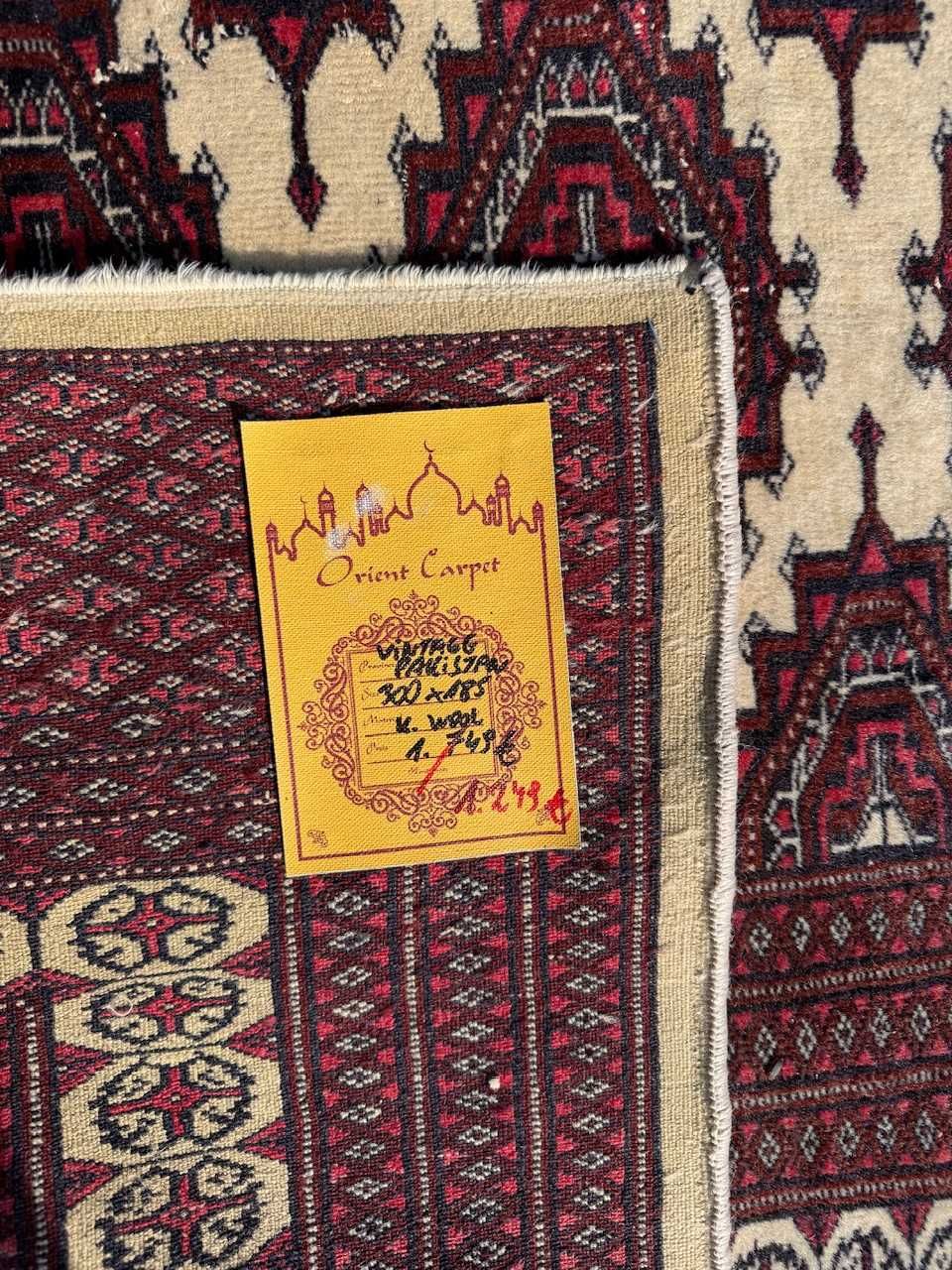 Vintage kaszmirowy dywan Pakistan Buchara ART DECO 300x185 gal.8tyś