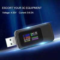 NEW! USB тестер KWS-MX18L 4-30V 6.5A для проверки зарядок/кабелей/Powe