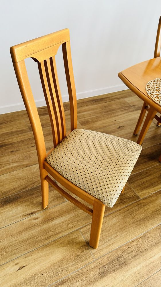 Stół +krzesła lita olcha 145x95cm dostawka na 190 - Stalowa Wola