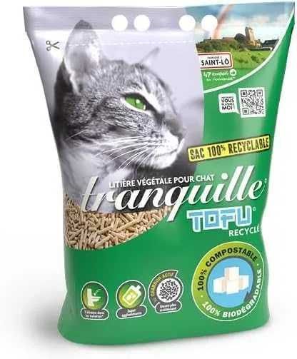 Roślinny Żwirek Zbrylający Do Kuwety Dla Kota Tranquille 4l 3 sztuki