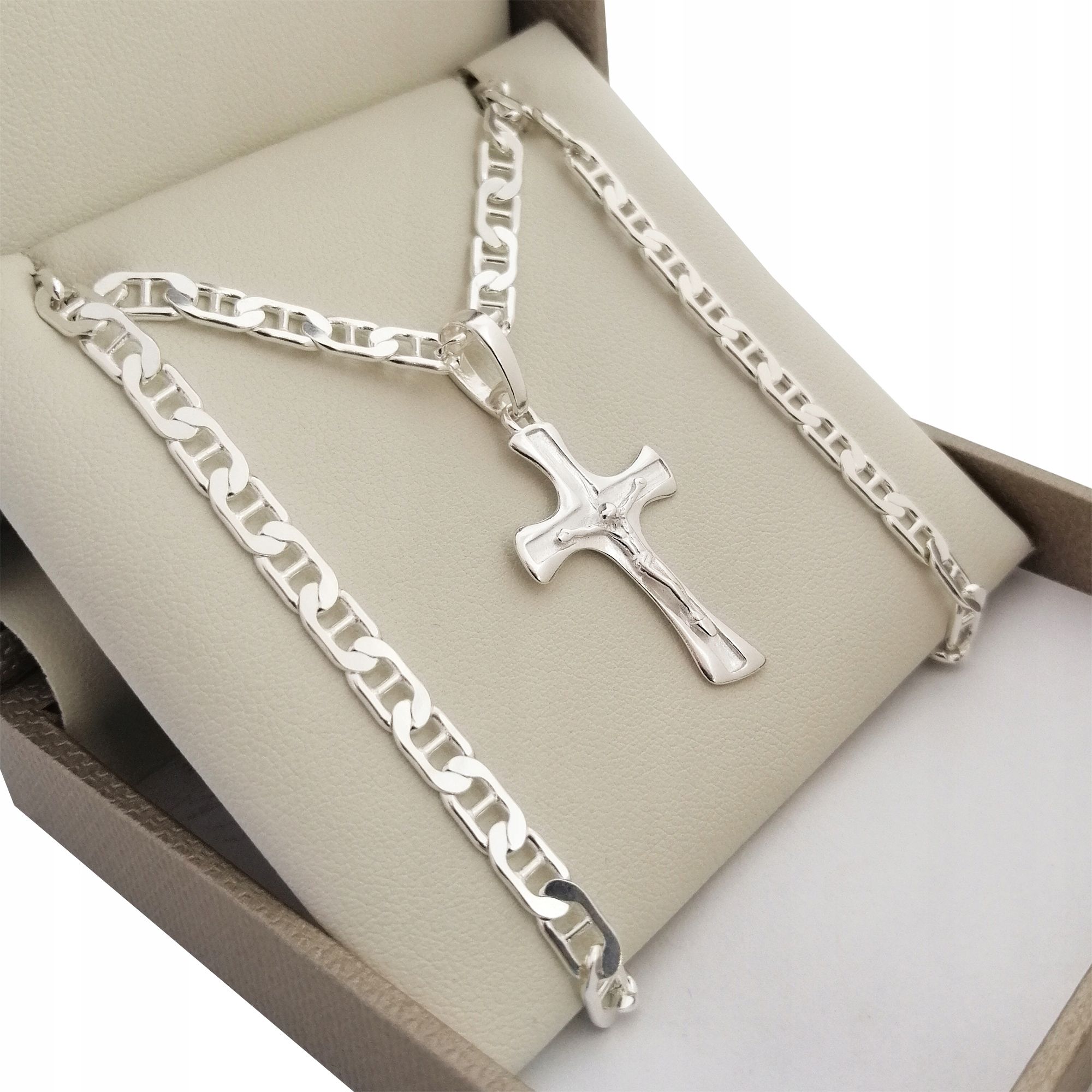 Srebrny Łańcuszek Gucci+krzyżyk Próba 925 Prezent