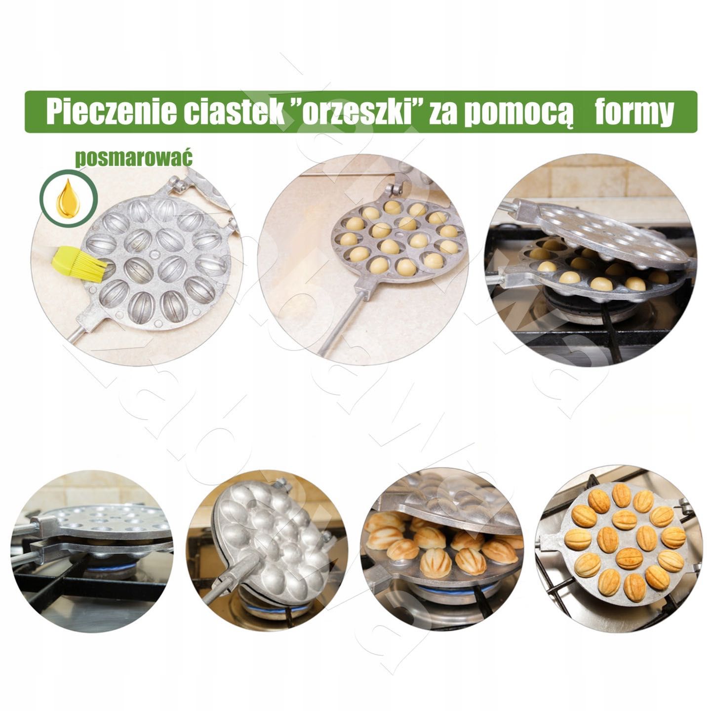 Forma opiekacz do pieczenia ciastek orzeszków na orzeszki 16szt 70