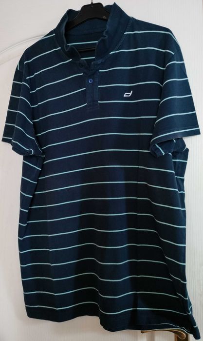 Granatowa koszulka męska w paski z krótkim rękawem diverse 3XL