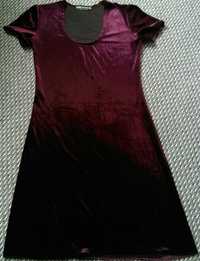 bordowo-purpurowa sukienka; r. M