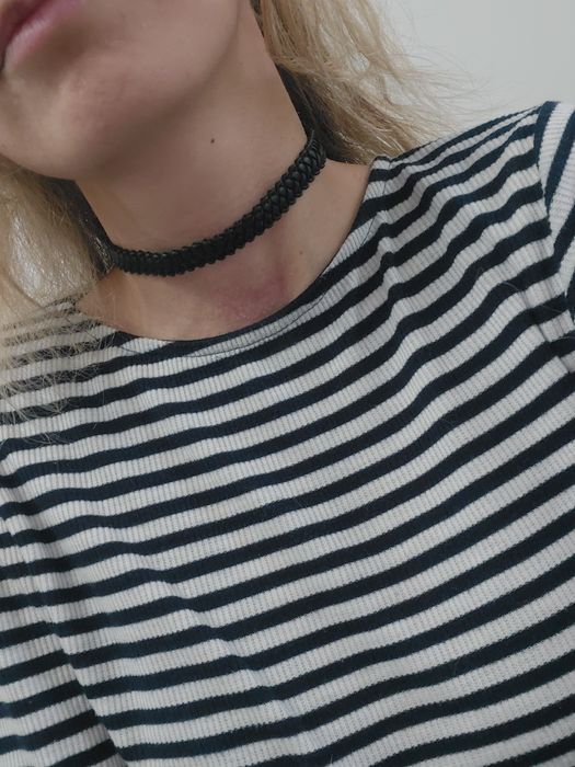Choker czarny skórzany
