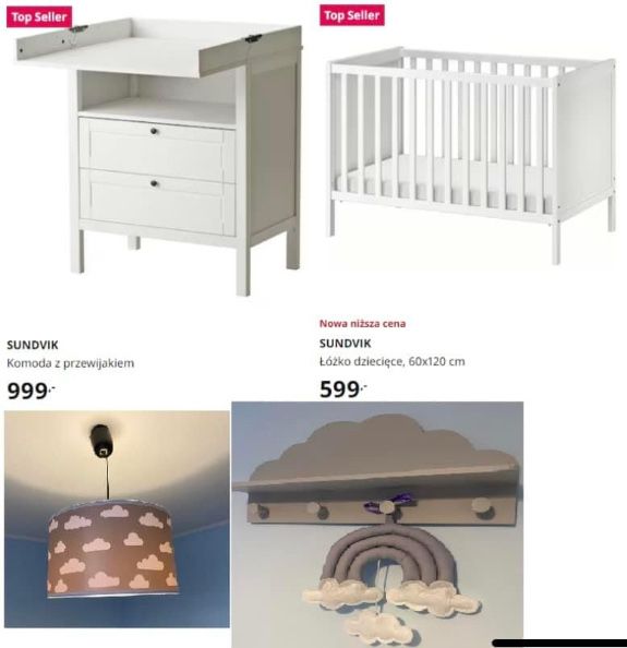 Zestaw Ikea łóżeczko przewijak  meble dziecięce