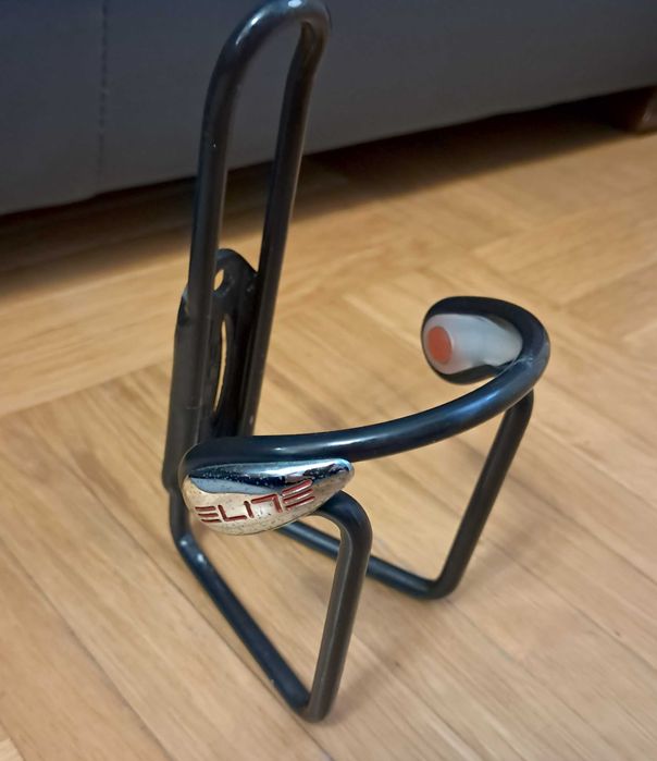 Koszyk,uchwyt na bidon rowerowy włoskiej firmy ELITE czarny,aluminiowy