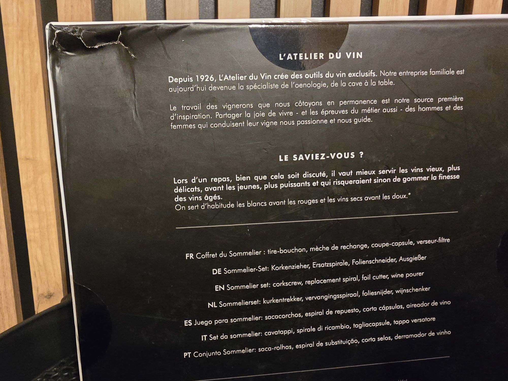 Zestaw somelierski,  akcesoria do wina L'Atelier du Vin - 4 sztuki