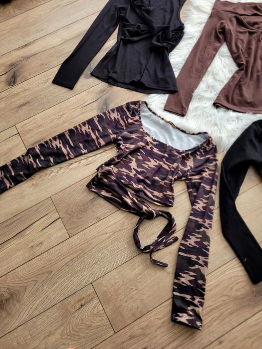 Zestaw bluzek bluzka Bocca bluzki moro czarna czekolada