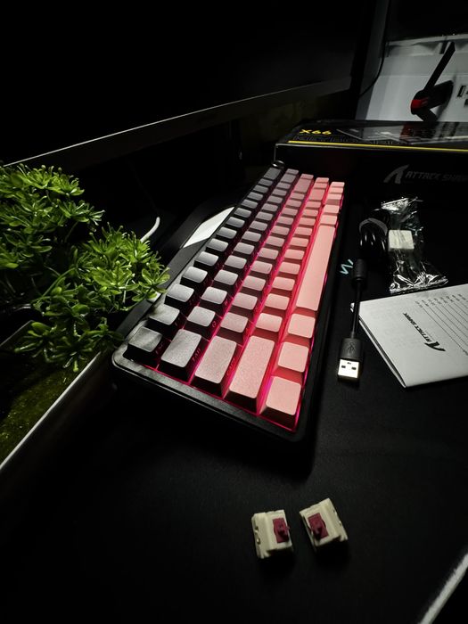 ‼️• Бездротова клавіатура Attack Shark X66 Pink  Gradient •‼️