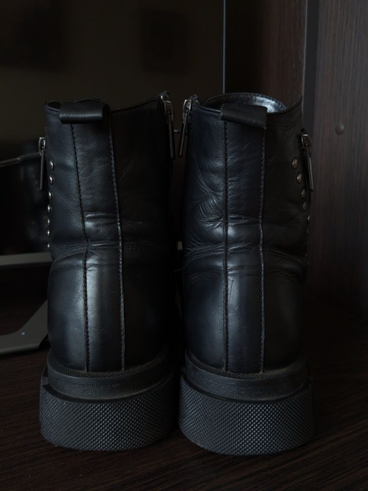 Зимові шкіряні чобітки, жіночі черевики