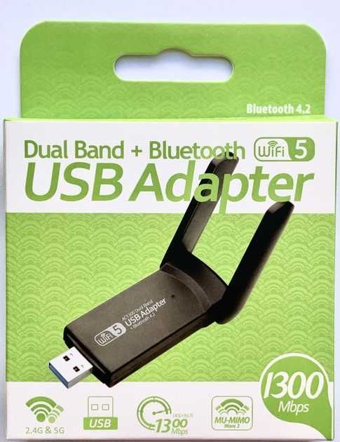 Адаптер WiFi USB3.0  2.4G+5G + Bluetooth 4.2