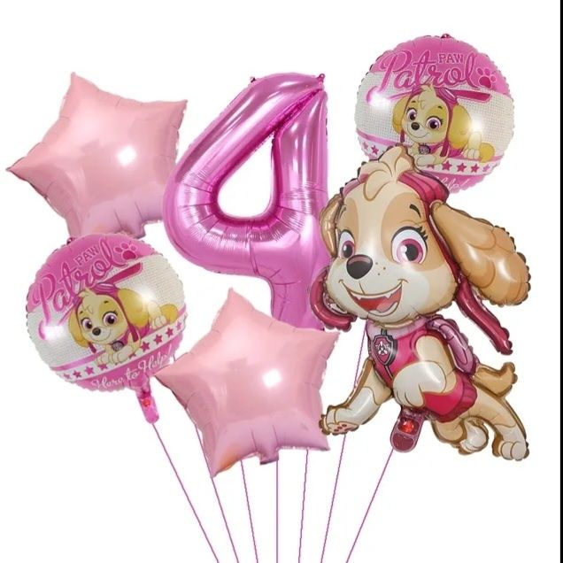 Zestaw balonów na 4 urodziny Psi Patrol Sky
