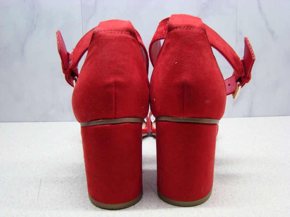 Graceland czerwone sandały R.41 – eleganckie, wygodne stabilny obcas