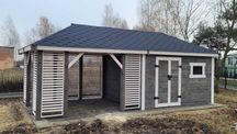 Domek Narzędziowy z Altaną VIOLA 7x3 domek  Producent DREWNOTRIK.PL