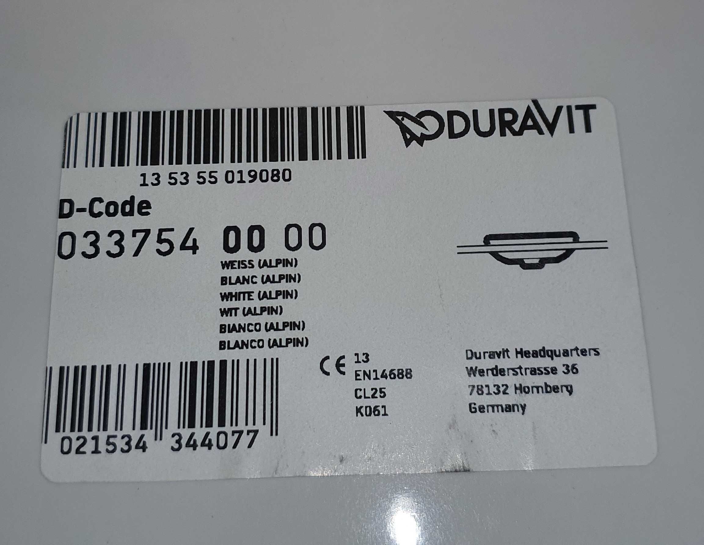 Duravit D-Code Umywalka wpuszczana w blat 54,5x43,5 biała 033754/00/00