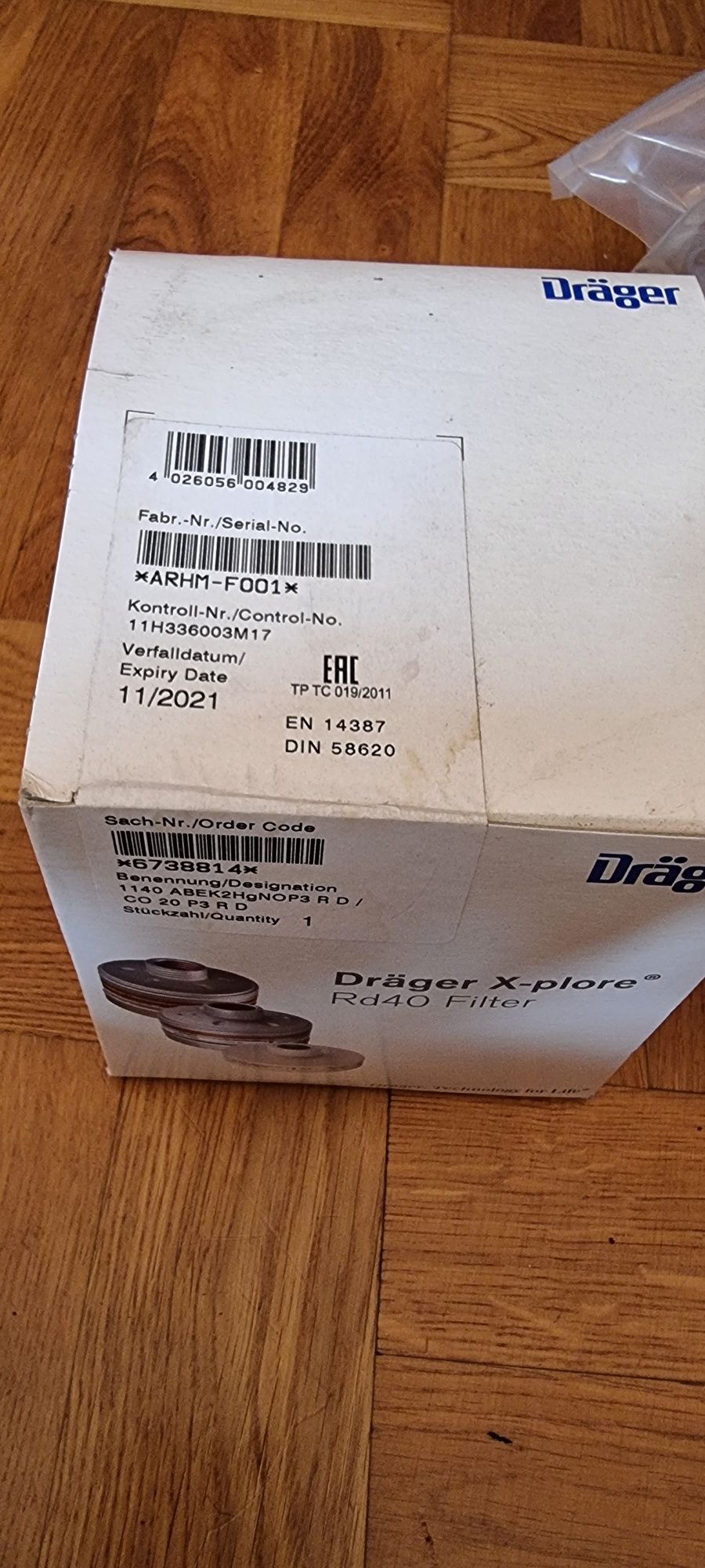 Filtropochlaniacz Drager x-plore rd-40 filtr maska mp5 przeciwgazowa