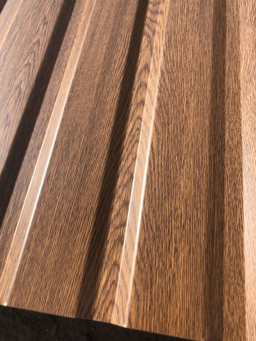 Профнастил стеновой 3D дерево золотой дуб, камень серый 3Д