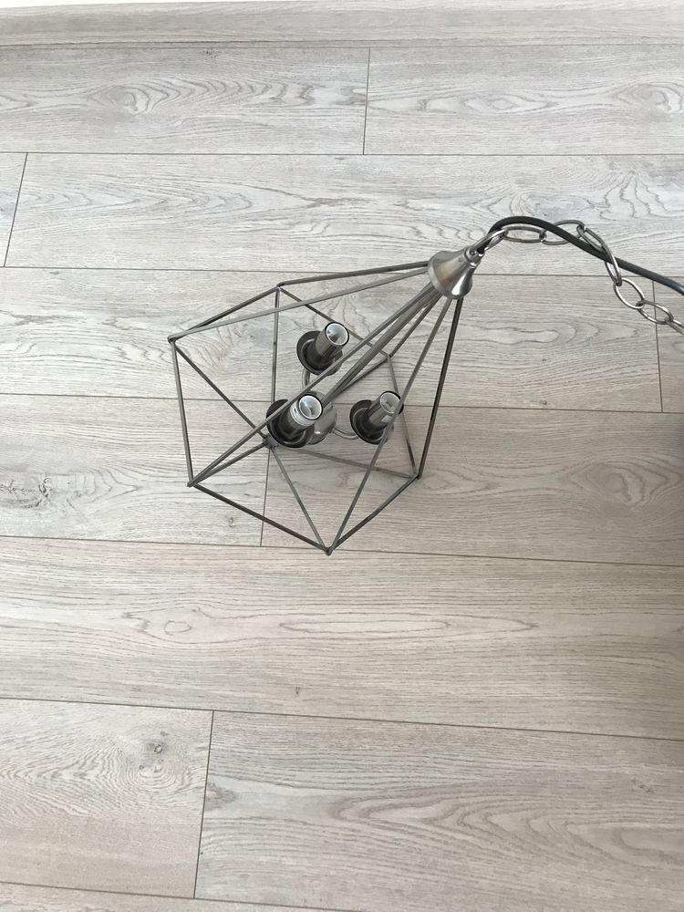 Lampa wisząca SEARCHLIGHT DIAMOND 3, nikiel, farmhouse, loft, diament