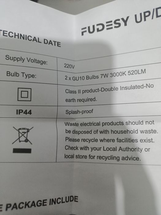 Kinkiet zewnętrzny Lampa ścienna góra dół
