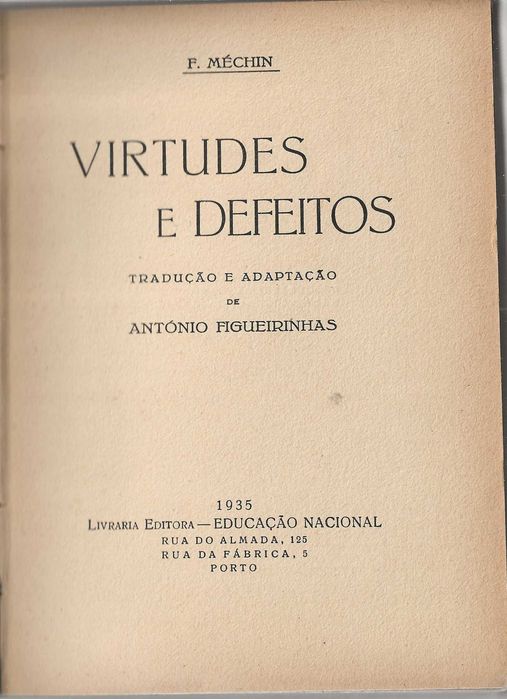 Virtudes e Defeitos - 1935