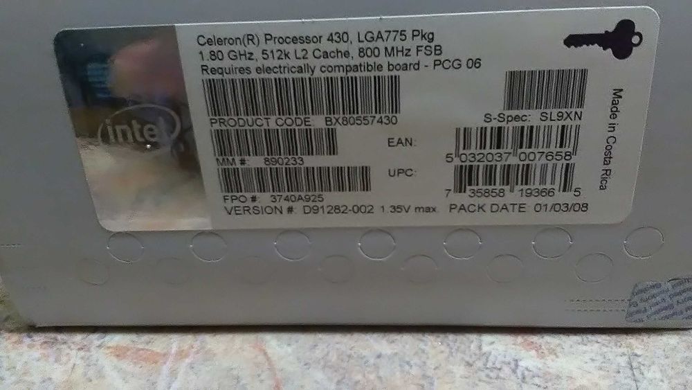 Процессор Intel Celeron 430 LGA775 1,80Г/512К/800МГц BOX