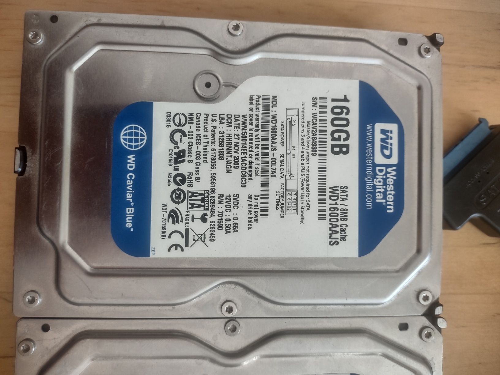 HDD 160GB x3 plus adapter Sata->USB3.0