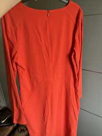 Nowa sukienka wizytowa elegancka pomarańczowa r 44 za kolano