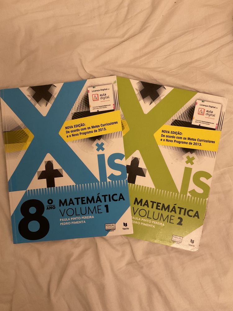 Manual 8.º ano matemática volume 1 + volume 2