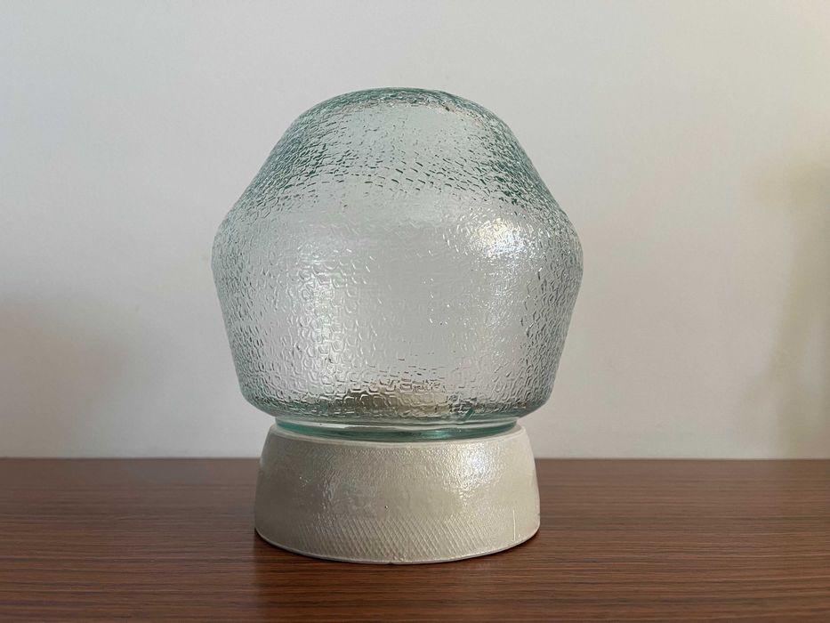 Szklany kinkiet/ plafon na ceramicznej podstawie