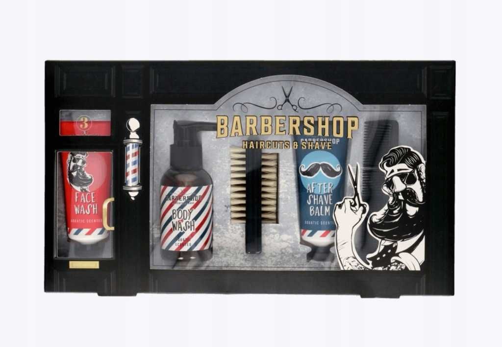 Zestaw barberski komplet BarberShop Barber kosmetyki akcesoria prezent