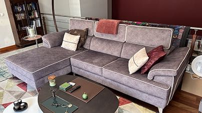 Sofá chaise longue de 3 lugares + 1 cadeirão