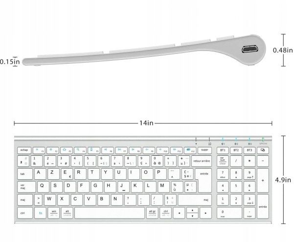 Klawiatura iClever IC-BK10 bezprzewodowa klawiatura bluetooth QWERTY