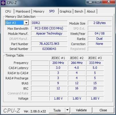 Оперативна пам'ять ноутбука SODIMM DDR2 2GB парна.