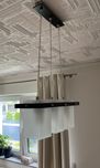 Lampa sufitowa - szkło mleczne z dodatkami wenge