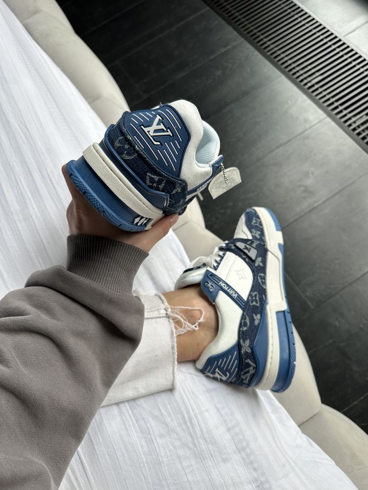 Кросівки Louis Vuitton Trainer Sneaker White / Blue
