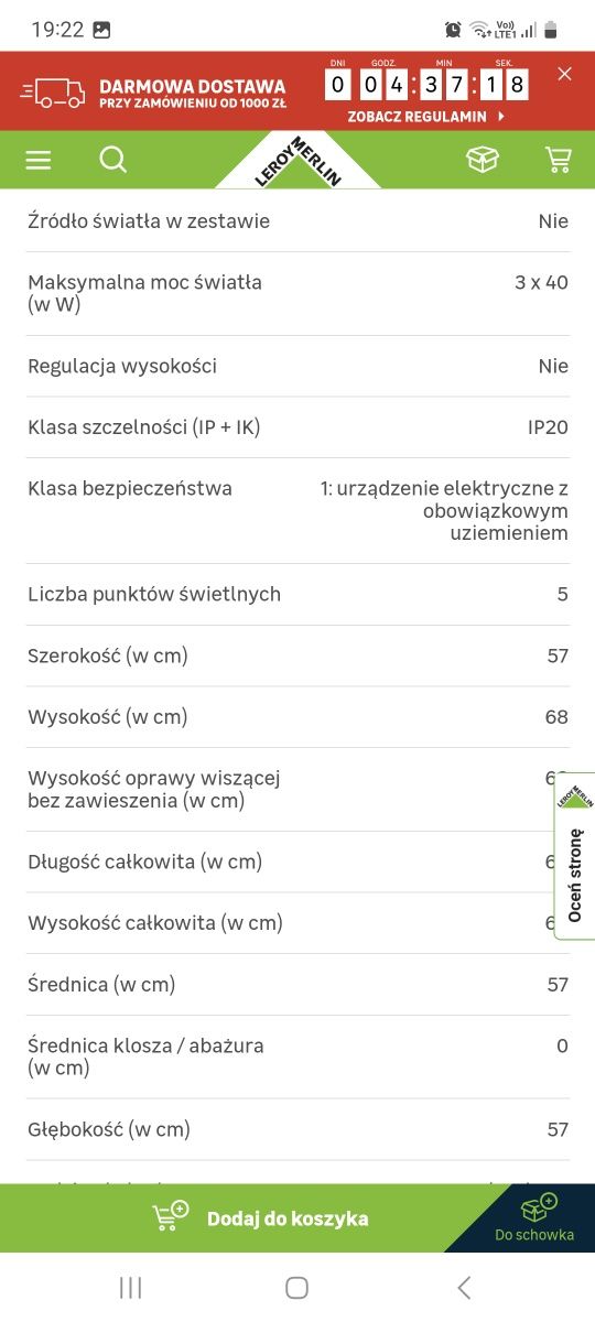 Żyrandol Astor chrom, kryształowy