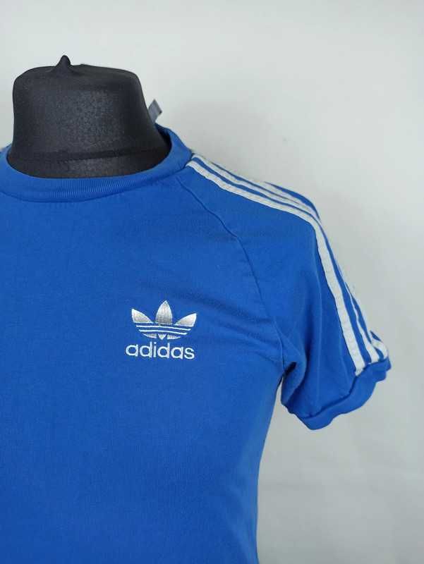 Adidas niebieski t-shirt koszulka XS