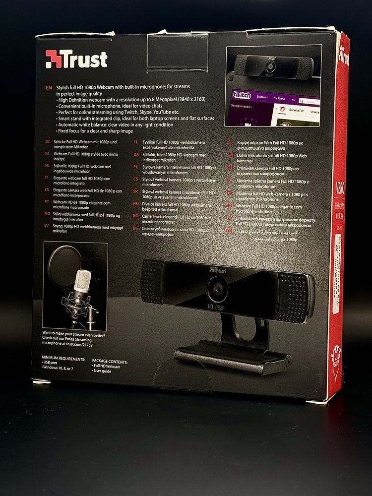 Kamerka internetowa Trust GXT 1160 Vero – Full HD 1080p, czarna