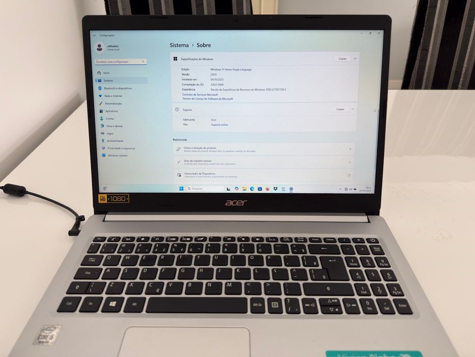 Portatil Acer Aspire A515-54 i5 10ª geracao 256gb 8g ram EXCELENTE