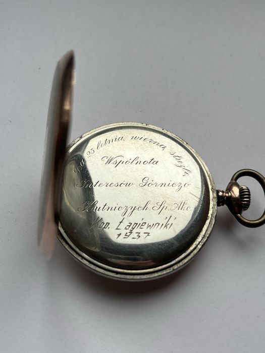 Zegarek kieszonkowy Silvana 1937r, idealny stan, na chodzie, grawer